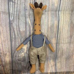Giraffe In Overalls Plush Cute baby Toy Room Decoration Doll